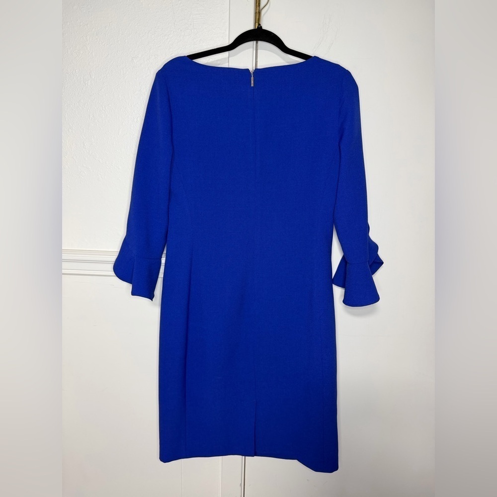Karl Lagerfeld Royal Blue Ruffle  Sleeve Dress size 8 - Picture 3 of 6